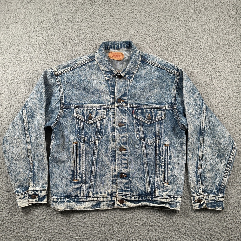 Vtg Levi's Jacket Mens Medium Acid Wash Denim Trucker‎ 70507 0219  USA  1980's
